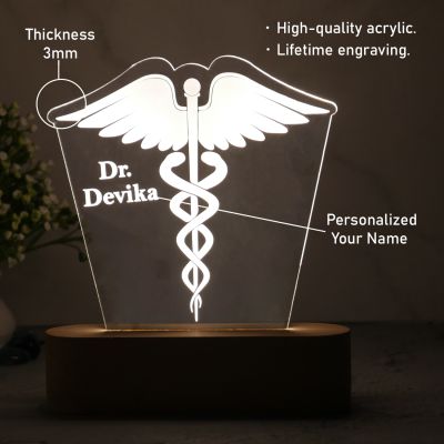 Customized Doctor Lamp Personalized with Name & Logo | Best Thankyou Gift to Doctor